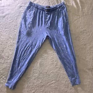 Polo Ralph Lauren Mens Pajama Pants Blue Pony Logo Elastic Waist L